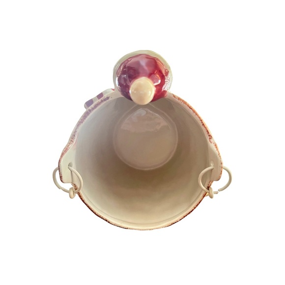 Ceramic Snowman Christmas 3d bucket with handle decor planter ice gift basket - Picture 2 of 5